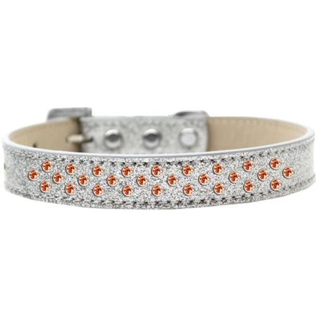 UNCONDITIONAL LOVE Sprinkles Ice Cream Orange Crystals Dog CollarSilver Size 14 UN797311